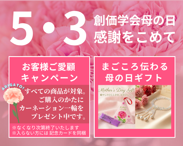 金剛堂ご愛顧キャンペーン_カーネーションプレゼント