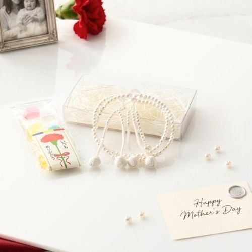 金剛堂_【母の日ギフト】念珠バロックパール　ホワイト "ありがとう"セット_イメージ