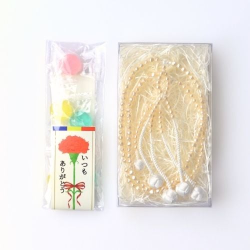 金剛堂_念珠バロックパール　クリーム "ありがとう"セット-内容