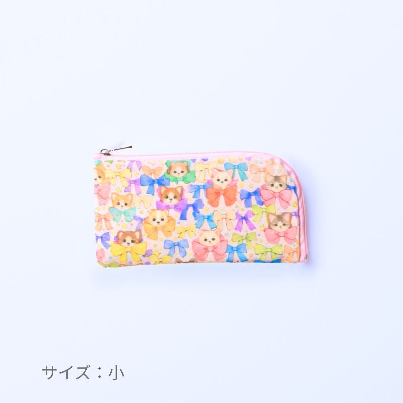 念珠入 綿　アニマルリボン　ピンク-小_全体