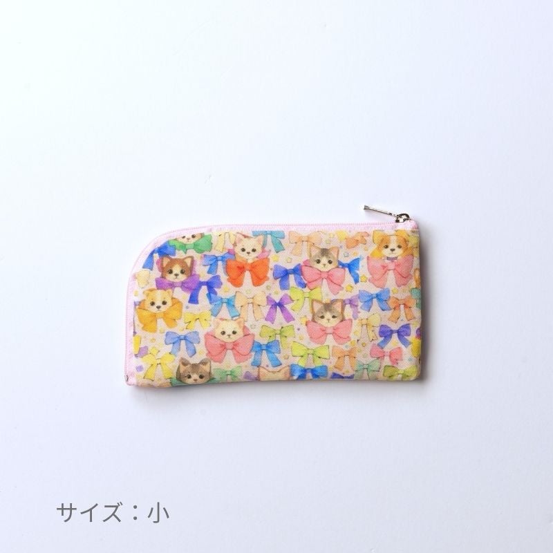 念珠入 綿　アニマルリボン　ピンク-小_全体裏