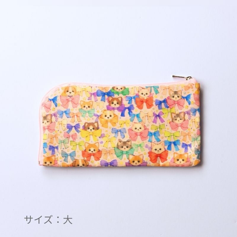 念珠入 綿　アニマルリボン　ピンク-大_全体裏
