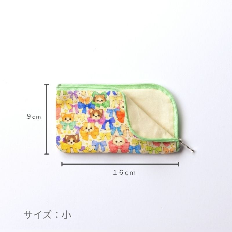念珠入_綿_アニマルリボン_小_ベージュ_サイズ_金剛堂